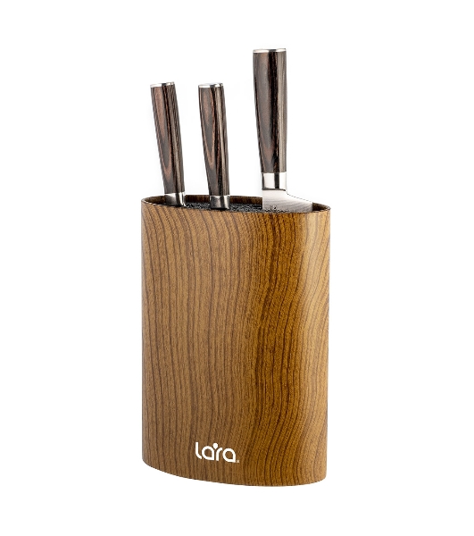 Подставка для ножей универсальная LARA LR05-101 Wood овальная Soft touch полипропилен