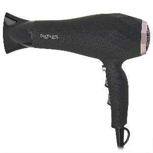 Фен DELTA LUX DL-0941 черный/розовый, 2200 Вт, ионизация