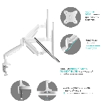 Кронштейн для мониторов ONKRON G100 белый 13'-32' макс.9кг настольный поворот и наклон верт.перемещ., фото3