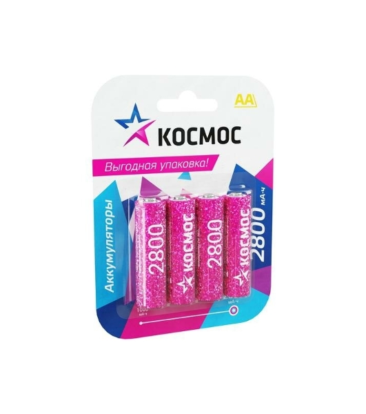Аккумулятор Космос AA/R6 NI-MN 2800 мАч BP-4 (блист.4шт) (цена за 1шт)