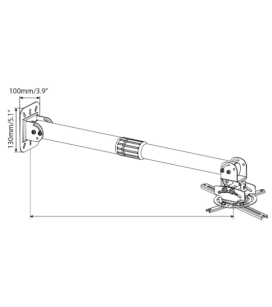 Кронштейн для проектора Cactus CS-VM-PR16L-BK черный макс.13.6кг настенный и потолочный поворот и наклон