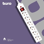 Сетевой фильтр Buro 600SH-16-5-W 5 м, 6 розеток, белый, коробка, фото4