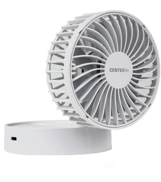 Вентилятор Centek CT-5044 белый, настольный, 4 Вт, 3 скорости, 10 см