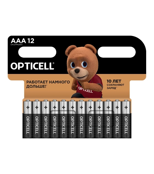 Элемент питания алкалиновый AAA/LR03 (блист. 12шт) Basic Opticell 5051011