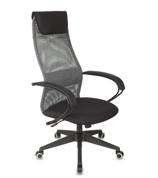 Кресло Бюрократ CH-607 TW-04 Neo Black темно-серый, сетка, подголовник