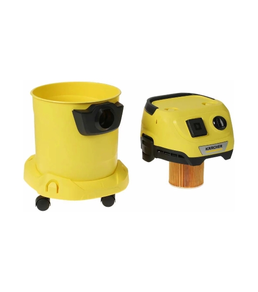 Строительный пылесос Karcher WD 3 P V-17/4/20 Workshop желтый, 1000 Вт, уборка сухая/сбор воды/выдув, пылесборник мешок/контейнер, 17 л