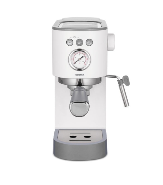 Кофеварка рожковая Centek CT-1168 белый, исп. кофе - молотый, 1.2 л, 1350 Вт, 20 бар