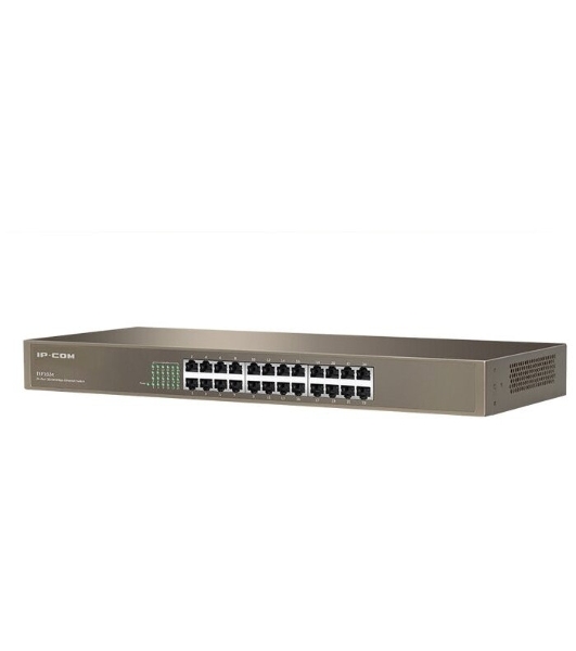 Коммутатор неуправляемый IP-COM F1024 24 порта, 24x100 Мбит/с, установка в стойку, металлический корпус