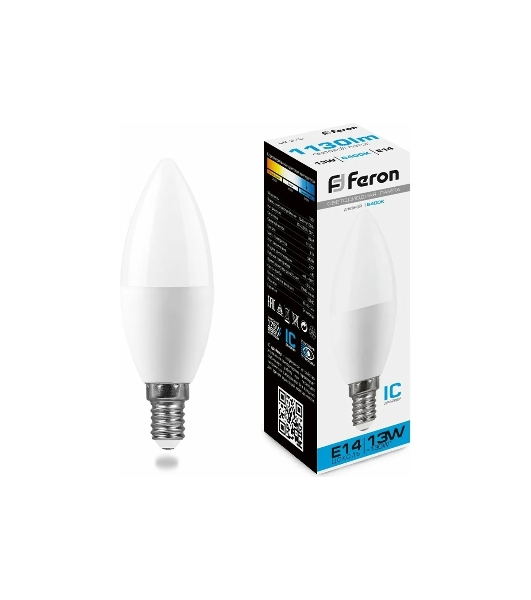 Лампа светодиодная Feron LB-970 13Вт E14 дневной матовая свеча