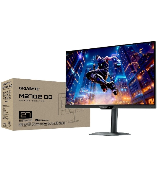 Монитор 27' Gigabyte M27Q2 EK IPS 2560x1440, 200 Гц, 1 мс, 16:9, 350 кд/м², 2xHDMI 2.0, DP 1.4, USB-C, USB Hub (3x USB 3.2), 3.5 Jack, DisplayHDR 400, FreeSync Premium, VESA 100x100, черный