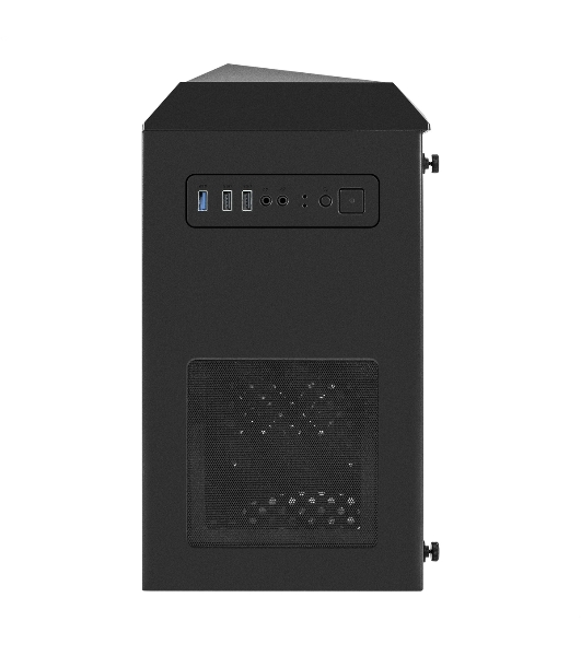 Компьютерный корпус Minitower ExeGate Mistery R2-NPX600 (mATX, БП 600NPX с вент. 12 см, 2*USB+1*USB 3.0, аудио, черный, 1 вент. 12см с RGb подсветкой и полоса на передней панели, боковая панель - закаленное стекло)