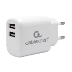 Сетевое зарядное устройство Cablexpert MP3A-PC-58, 10.5Вт, 2.1А, 2хUSB, белый, пакет, фото 1
