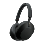 Беспроводные/проводные наушники Sony WH-1000XM5 черный, полноразмерные, Bluetooth + проводной, активное шумоподавление, до 30 ч, фото 1