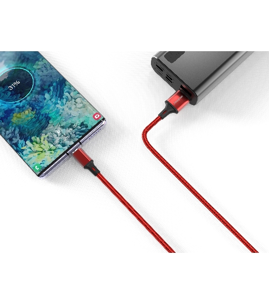 Кабель Smartbuy (iK-512-S14rb) S14 Lightning красный/черный, 3 А, 1 м