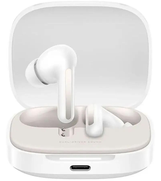 Наушники TWS Xiaomi Redmi Buds 6 белый, внутриканальные, Bluetooth, активное шумоподавление, до 40 ч