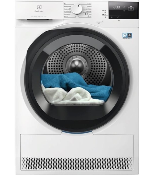 Сушильная машина Electrolux EW7D285UE белый, 8 кг, сушка - конденсационная (тепловой насос), программ - 12, 59.6 x 85 x 63.6 см (пан.англ.)