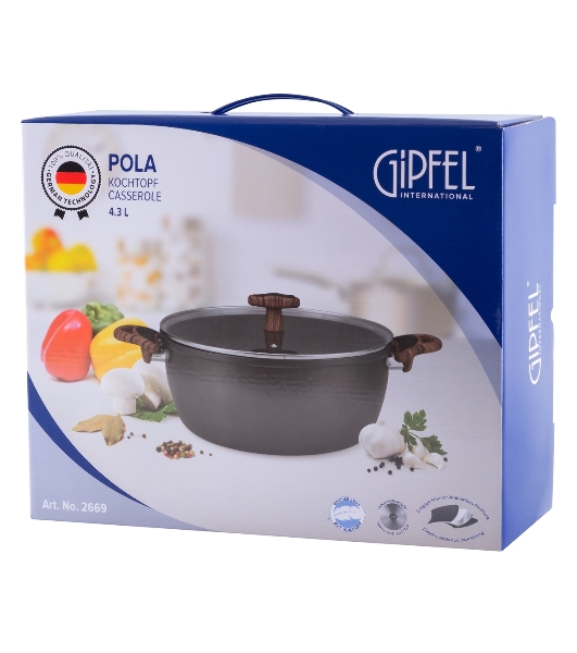 Кастрюля POLA 24х11см/3,8 л из прессованного алюминия