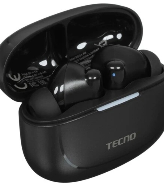 Наушники TWS Tecno Buds 4 Air черный, внутриканальные, Bluetooth, до 6 ч