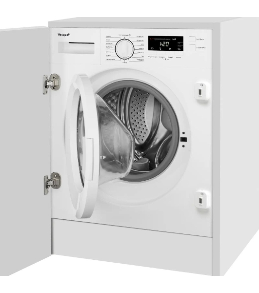 Встраиваемая стиральная машина Weissgauff WMI 6147 Inverter Steam класс:A+++, загрузка до 7кг, отжим:1400об/мин, белый