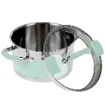 Кастрюля LARA LR02-541 MINT 18x10 см, 2,4 л, носик, индукционное дно, крышка с бортом, полипропилен, силикон, нержавеющая сталь, фото6