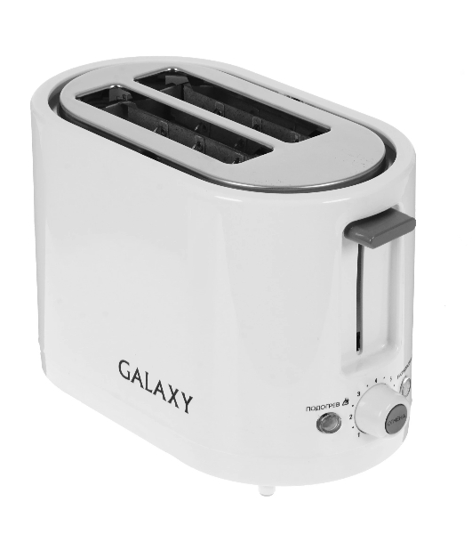 Тостер Galaxy Line GL 2908 белый, 800 Вт, 2 слота
