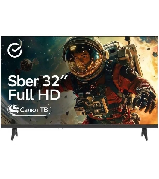 Телевизор Sber 32' SDX-32F3112 черный DLED FHD 60Hz Smart TV Салют ТВ