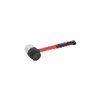 Киянка резиновая Kranz KR-12-8153 450 г, черно-белая резина, фибергласовая рукоятка, фото 1