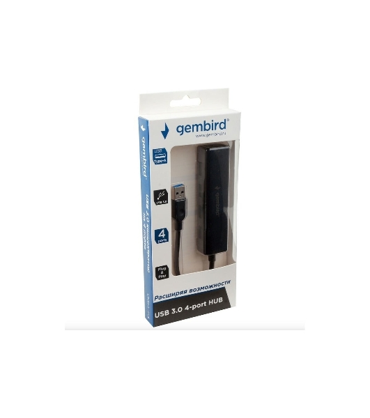 USB-концентратор Gembird UHB-C354, USB 3.0, USB 4 порта, USB с доп питанием