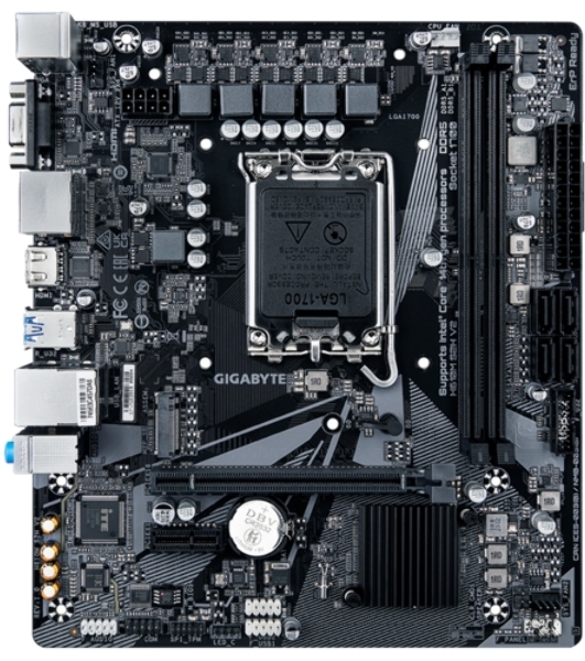 Материнская плата Gigabyte H610M S2H V2, LGA 1700, Intel H610, 2xDDR5, 4xSATA, 1xM.2, 1xPCIe 4.0 x16, 1xPCIe x1, 1xHDMI, 2xDP, 1xD-Sub, 1x 1Gb LAN, 2xUSB-A 3.2 Gen 1, 4xUSB-A 2.0, 3x 3.5 мм, 7.1, mATX