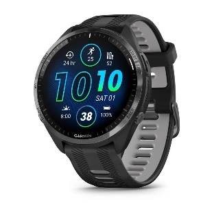 Умные часы Garmin Forerunner 965, 1.4' AMOLED, Wi-Fi, Bluetooth, NFC, GPS, 50м, черный / серый