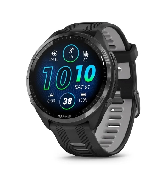 Умные часы Garmin Forerunner 965, 1.4' AMOLED, Wi-Fi, Bluetooth, NFC, GPS, 50м, черный / серый