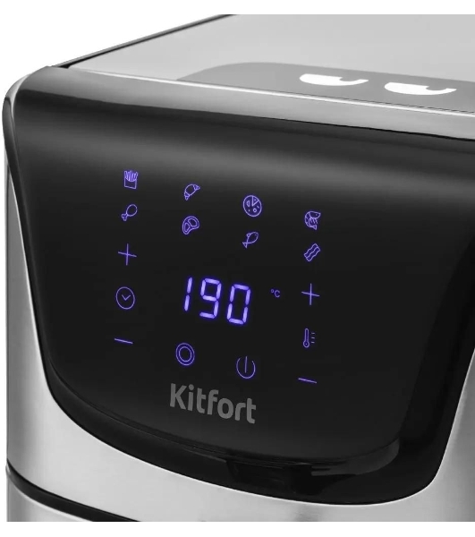 Аэрогриль Kitfort КТ-2232 серебристый, 1700 Вт, 5.4 л, сенсор, 8 программ