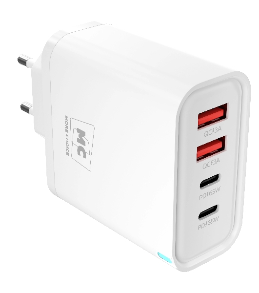 Сетевое зарядное устройство MORE CHOICE NC95 2USB+2Type-C 3.0A PD 65W, белый