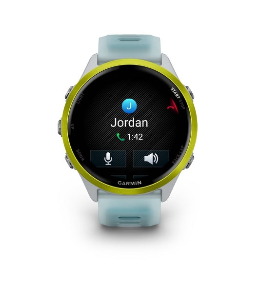 Умные часы Garmin Forerunner 970, 1.4' AMOLED, Wi-Fi, Bluetooth, NFC, 50м, белый / желтый / бирюзовый
