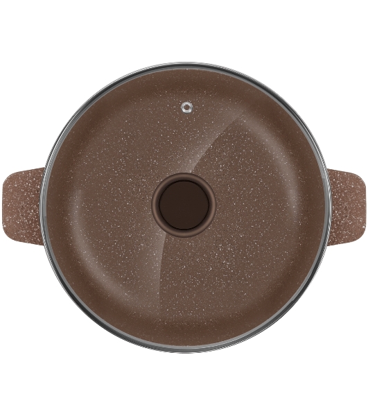 Кастрюля Maunfeld CARMEL MF26CRM01CR, 26 см, 5 л из литого алюминия со стеклянной крышкой