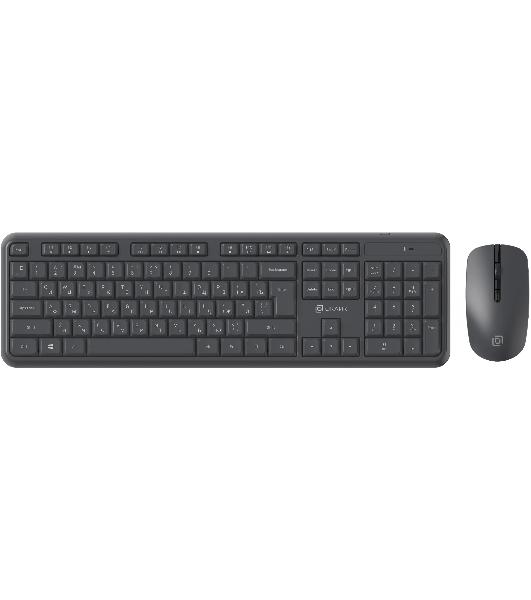Комплект клавиатура+мышь Oklick S277W беспроводной, USB, 1600 DPI, серый