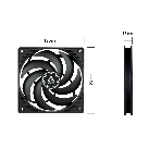 Вентилятор для корпуса Arctic P12 SLIM PWM PST черный, 120 мм, 2100 об/мин, 22.5 дБ, 4 pin, фото4