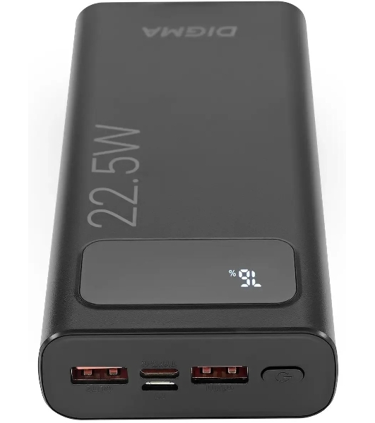 Портативный аккумулятор Digma DGPF20A 20000mAh QC3.0/PD3.0 22.5W 3A 2xUSB-A/USB-C черный