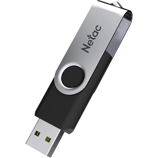 Флешка USB Netac U505 (NT03U505N-016G-32BK), 16Gb, USB3.0, R/W 110/45, черный/серебристый