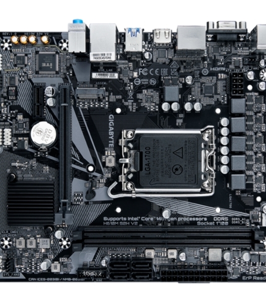 Материнская плата Gigabyte H610M S2H V2, LGA 1700, Intel H610, 2xDDR5, 4xSATA, 1xM.2, 1xPCIe 4.0 x16, 1xPCIe x1, 1xHDMI, 2xDP, 1xD-Sub, 1x 1Gb LAN, 2xUSB-A 3.2 Gen 1, 4xUSB-A 2.0, 3x 3.5 мм, 7.1, mATX