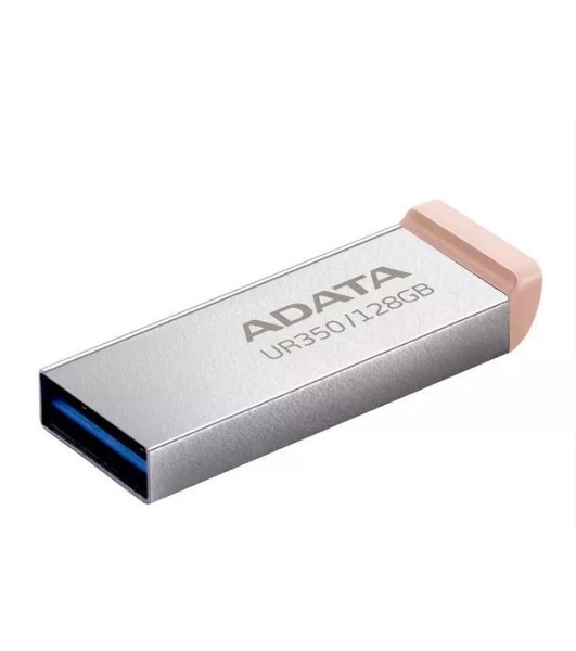 Флешка USB ADATA UR350 (UR350-128G-RSR/BG), 128Gb, USB 3.2, R/W 100/15, серебристый/коричневый
