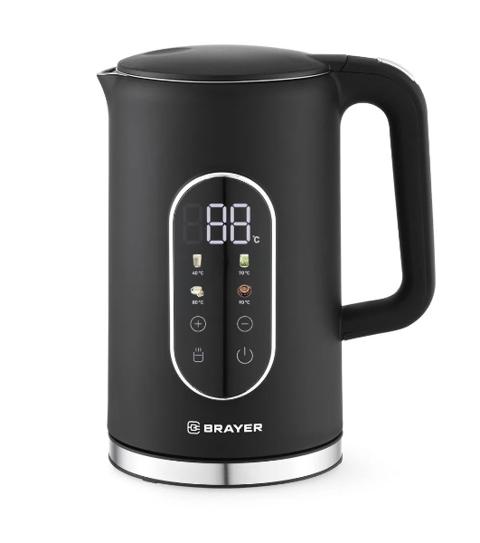 Чайник электрический BRAYER BR6107BK, черный, 1.7 л, 2200 Вт