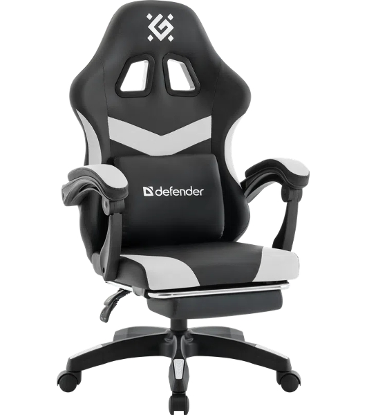 Кресло игровое Defender Runa PRO черн/белый, PU, класс 2