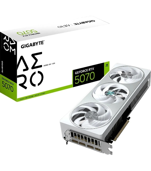 Видеокарта Gigabyte PCI-E GV-N5070AERO OC-12GD 1.0 NVIDIA GeForce RTX 5070 12Gb 192bit GDDR7 2805/28000 HDMIx1 DPx3 HDCP Ret
