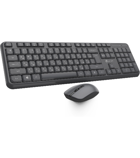 Комплект клавиатура+мышь Oklick S277W беспроводной, USB, 1600 DPI, серый