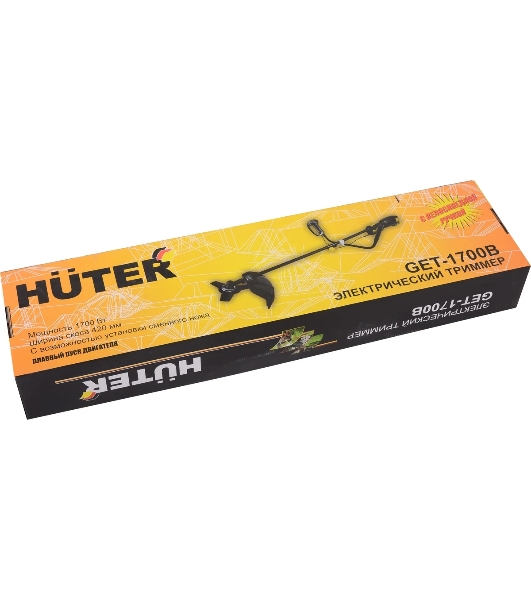 Триммер электрический Huter GET-1700B, от сети, 1700 Вт