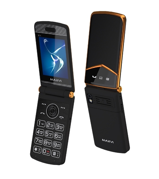Мобильный телефон Maxvi E11 черный/золотистый