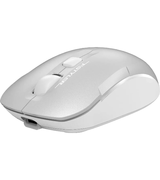 Мышь беспроводная A4Tech Fstyler FB26CS Air2 серебристый/белый, 2000 dpi, радиоканал, Bluetooth, USB, кнопки - 4
