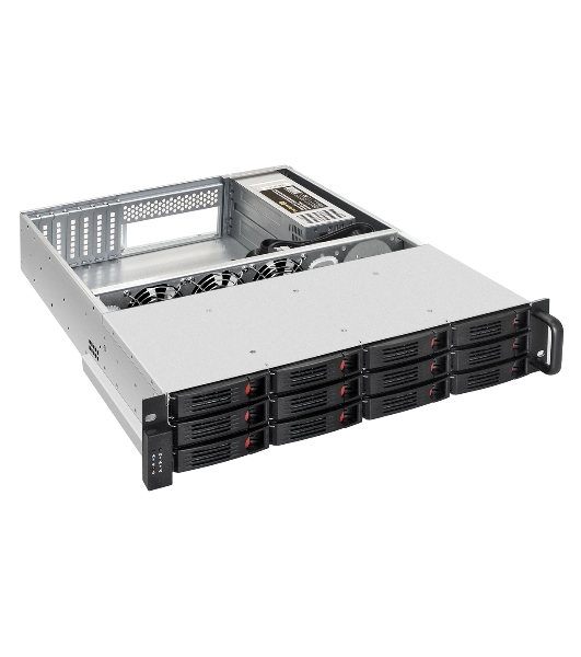 Серверный корпус ExeGate Pro 2U550-HS12 (RM 19', высота 2U, глубина 550, Redundant БП 2x550W, 12xHotSwap, USB)