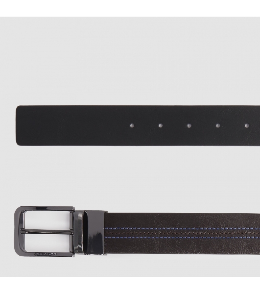Ремень мужской Piquadro Blue Square CU6742B2/MON 125х3.5 см коричневый/черный натур.кожа